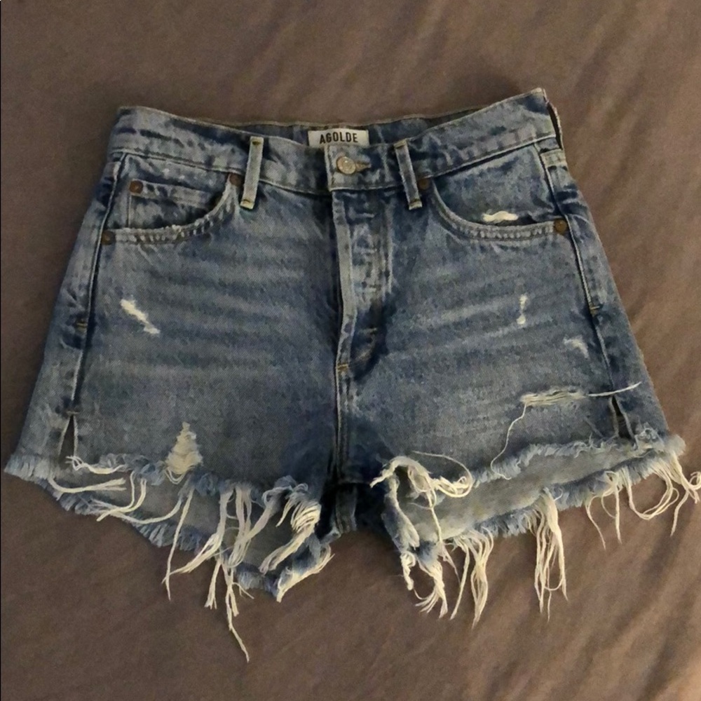 Agolde Jaden high rise cut off shorts